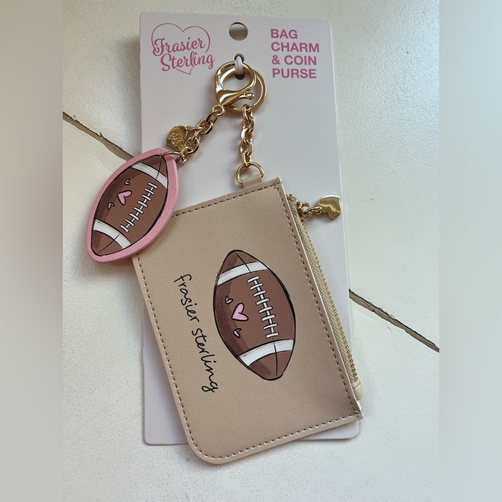 Frasier Sterling Football Coin Purse Keychain Bag Charm